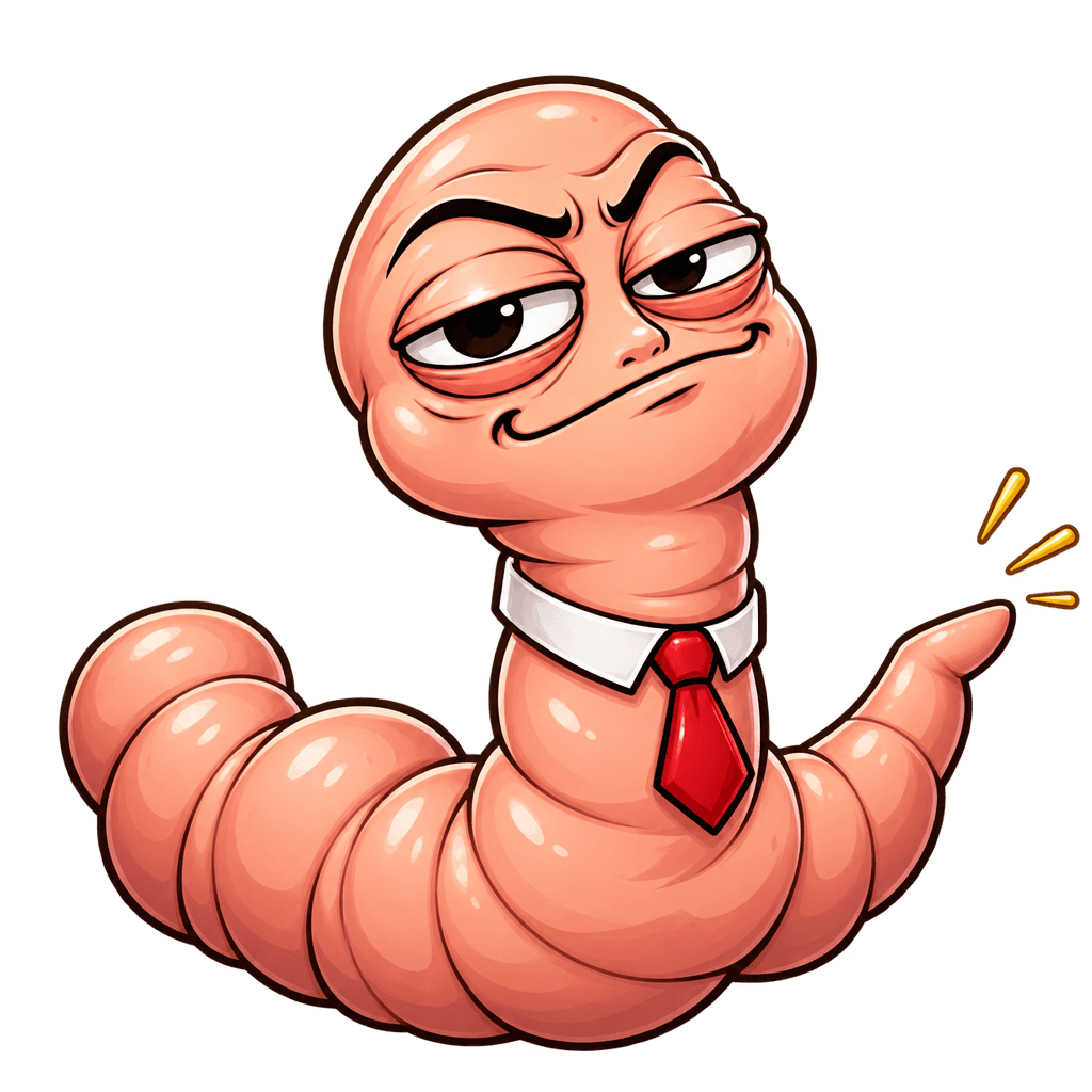Smugly pointing at the steps with his tail